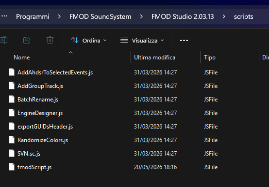FMOD 脚本安装位置