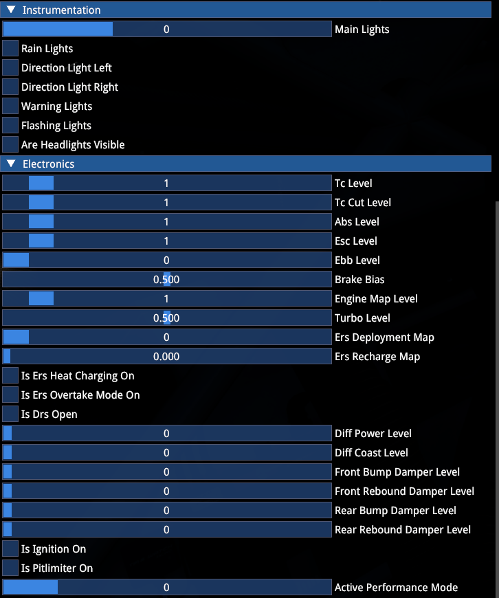 Instrumentation controls