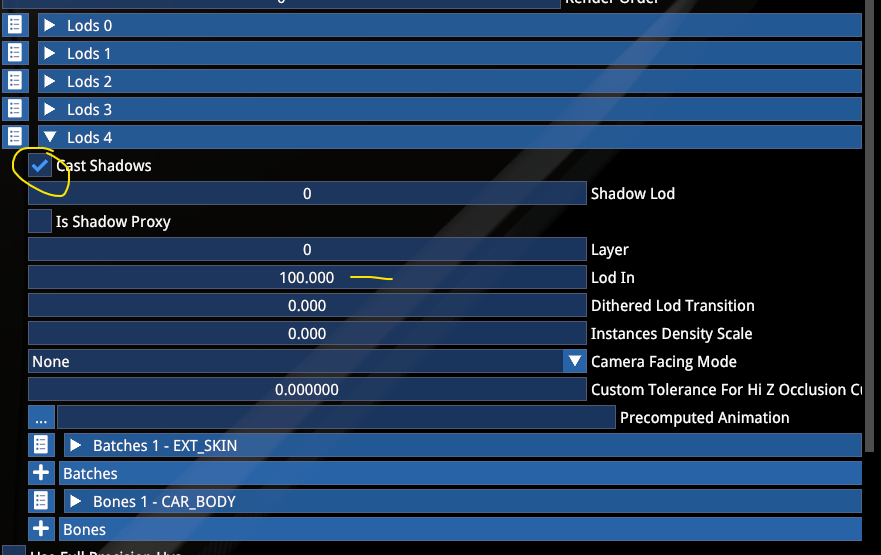 Mesh editor LOD