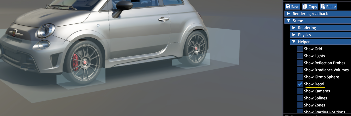Shadow decal debug