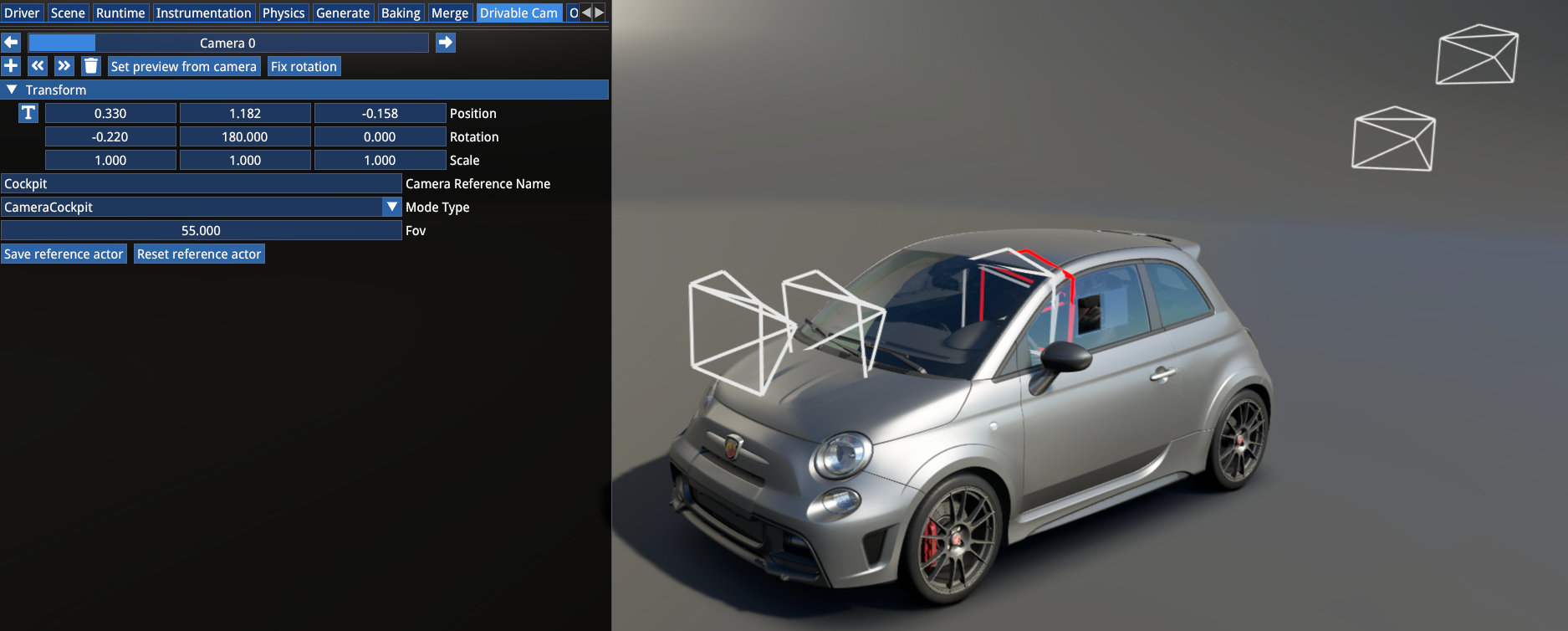 Drivable cameras in FSE
