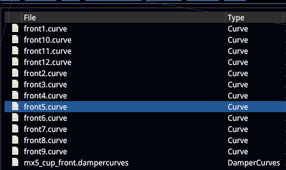 Damper Curves 文件